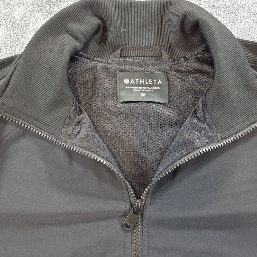 Athleta Brooklyn Bomber Jacket Black Full Zip  SP Lightweight Travel Coat 980907